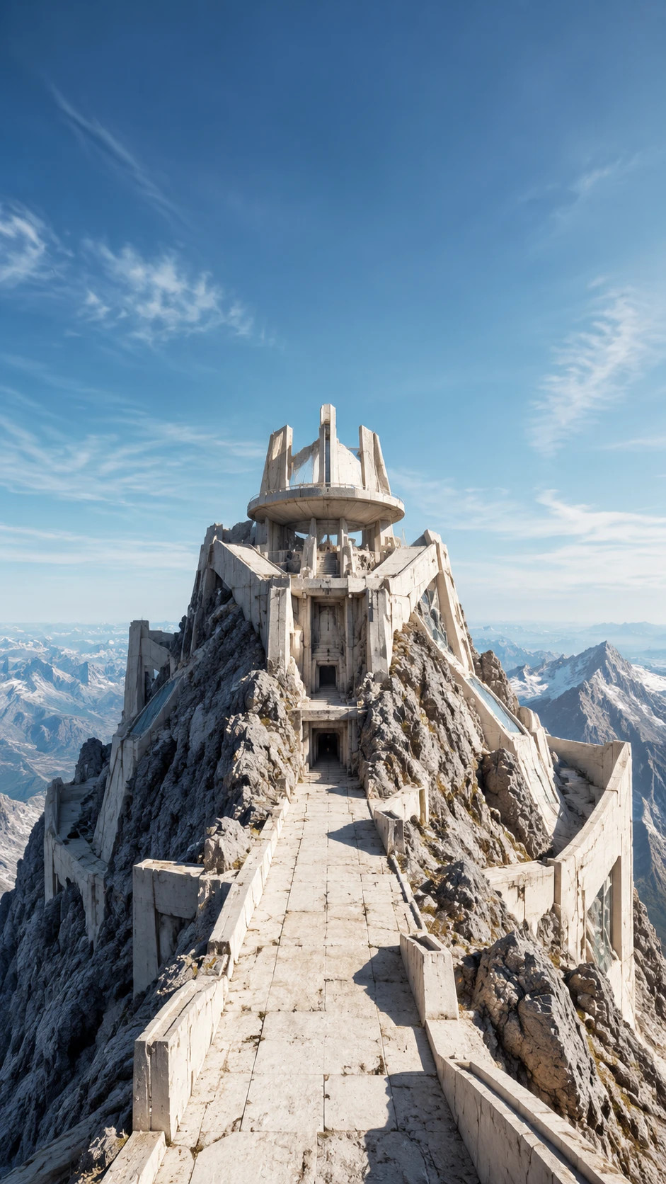 Isolated mountain command centre overlooking the city