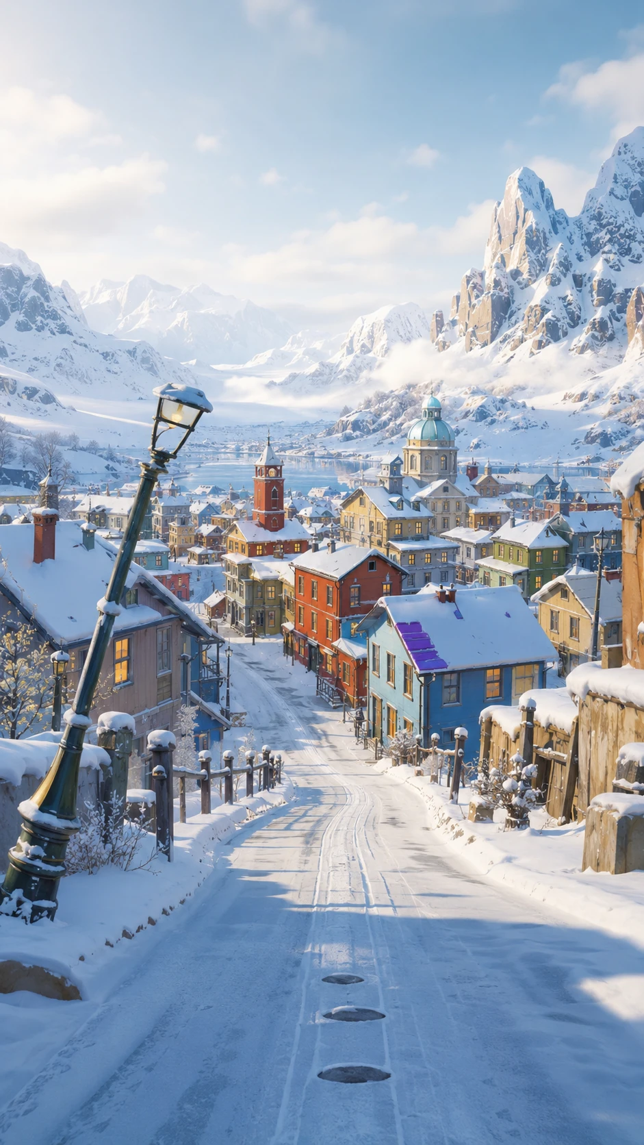 Permanently snowy settlement with stubborn warmth